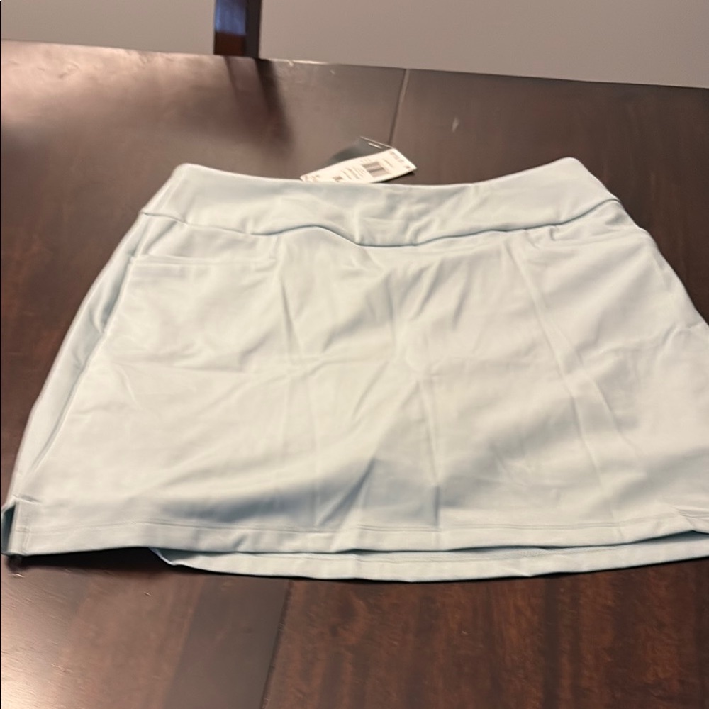 Adidas Green and White Mini Athletic Skirt